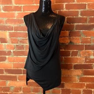 Black Draped Blouse